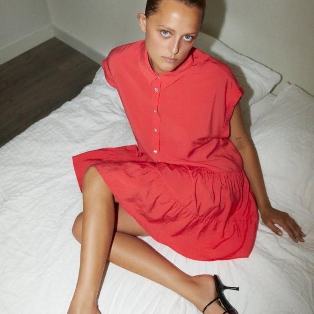 Jewel Button Mini Dress